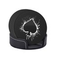 thumbnail image 4 of LNWH Coasters, Poker Spades Aces Leather Round Coasters Set of 6 for Kitchen Dining Room Living Room Bar - Tabletop Waterproof and Anti-scald, 4 of 8