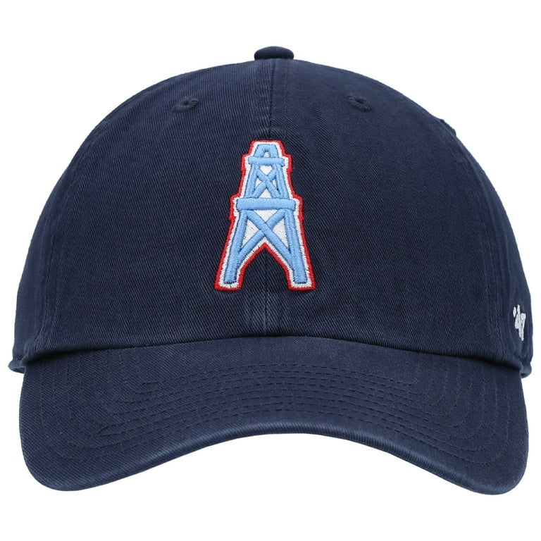 Men s 47 Navy Houston Oilers Clean Up Legacy Adjustable Hat OSFA
