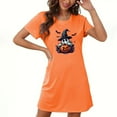 thumbnail image 2 of Oksale Halloween Night Gowns for Women Short Sleeve Nightgowns Cute Graphic Night Gown Casual Crew Neck Short Sleep Dress Soft Comfortable Loungewear Orange XXL, 2 of 4