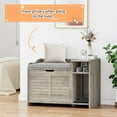 thumbnail image 5 of Cat Litter Box Cabinet, Multi-Functional Wood Litter Box with Top Opening & Cushion, Hidden Washroom Storage Cabinet for Bedroom, Hallway, 5 of 6