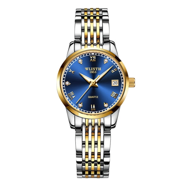 Mirar Irfora WLISTH S931 Elegante reloj clásico para parejas Reloj de pulsera de cuarzo multifuncional para él y para ella 30M Reloj de vestir informal de negocios resistente al agua para hombres y mu Irfora Mirar