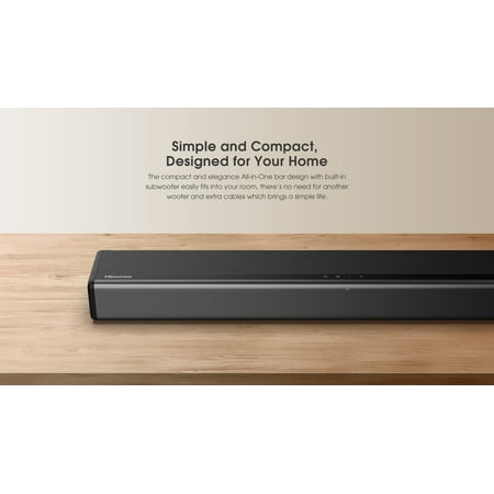 Hisense - 2.1-Channel Soundbar with Built-in Subwoofer - Black