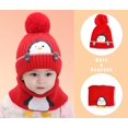 thumbnail image 2 of Conjunto de Gorro y Bufanda Gorro de Punto para bebé de Invierno para niños con Pompón de 2 Piezas Gorro de Punto cálido para niño y niña con Bufanda Circular Conjunto de Calentador de Cuello de Ganc, 2 of 5