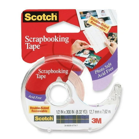 Length Dispenser Included 1 Roll (Scotch Removable Scrapbook Double Sided Tape - 0.50