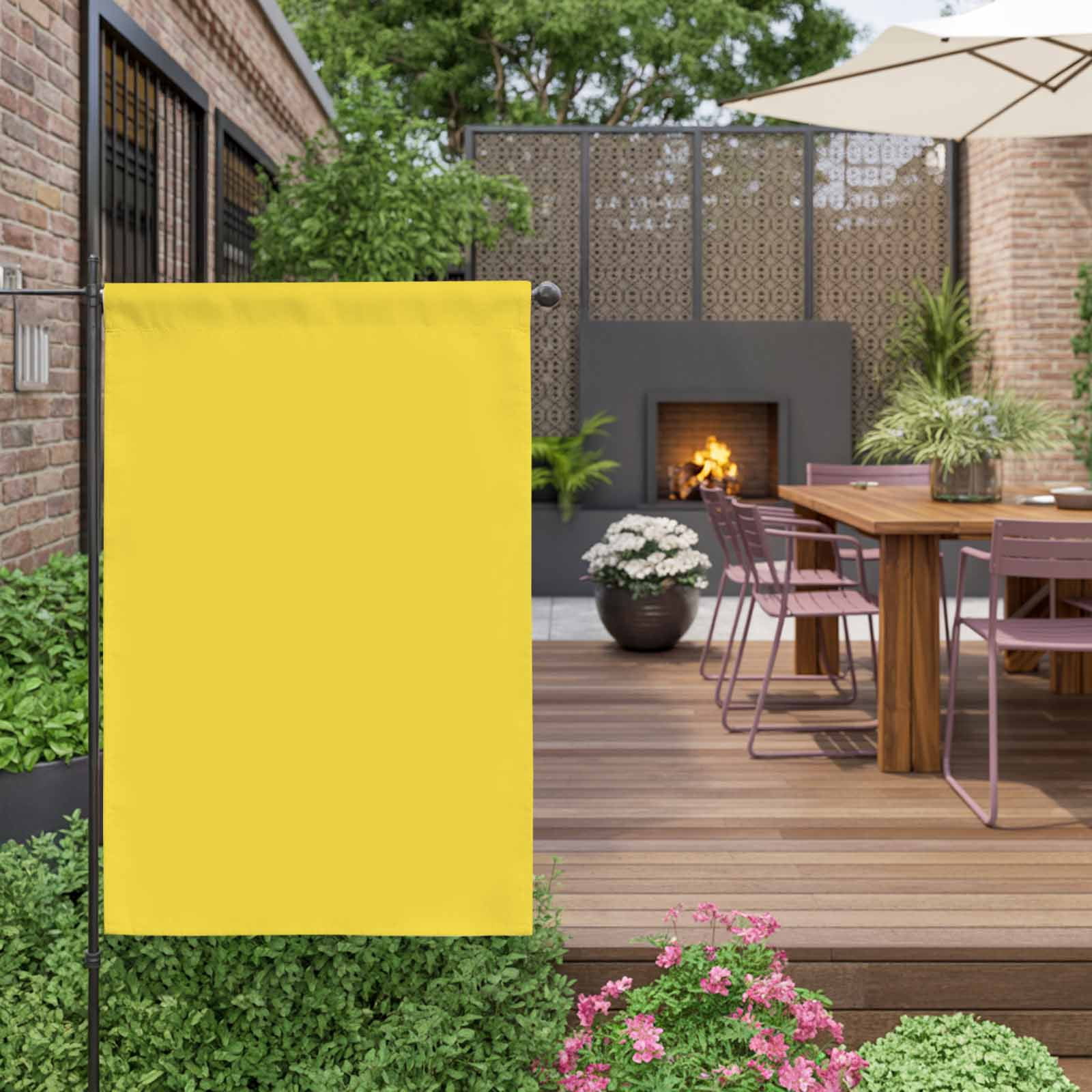 Yellow House Flag 28 x 40 Inches, Solid Color Weather Proof Outdoor Patio Flags Double Sided Small House Decoration for Yard Lawn Outside Home