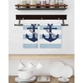 thumbnail image 3 of Aqua Stripe Nautical Kitchen Dish Towels for Drying Dishes Set of 2, Navy Blue Anchor Summer Coastal Waffle Weave Microfiber Hand Tea Bathroom Towels Quick Dry & Absorbent Towel 15.7x23.6, 3 of 7