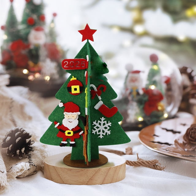 2PC Kids DIY Felted Christmas Tree Merry Christmas Home Christmas Decorations Christmas Ornaments New Year Gifts Christmas Tree