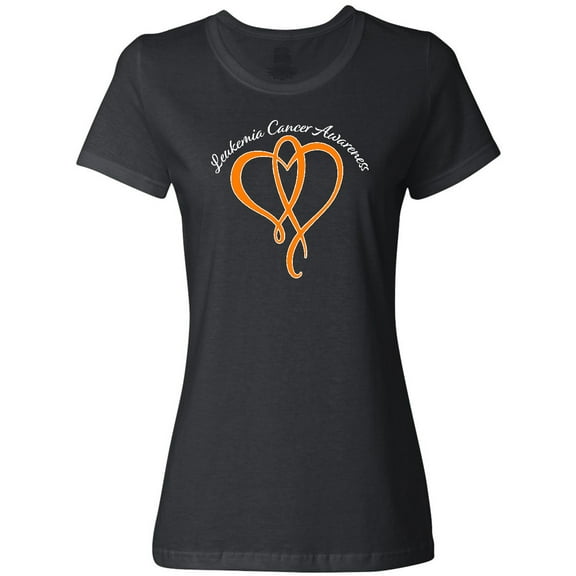 Inktastic Leukemia Awareness with Orange Ribbon Heart Women's T-Shirt