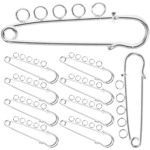 Pulgas de broche de seguridad de 10 piezas Pins con agujeros de agujas Pins Broche para joyería de bricolaje