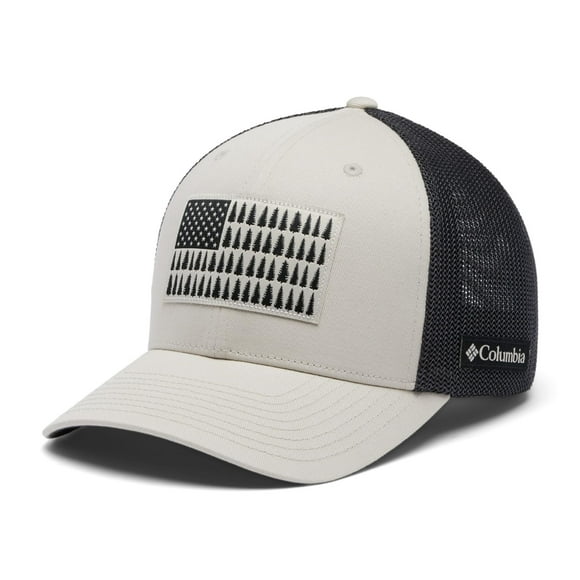 Gorra con la bandera del árbol de Columbia, malla, piedra oscura y tiburón, talla S/M, unisex