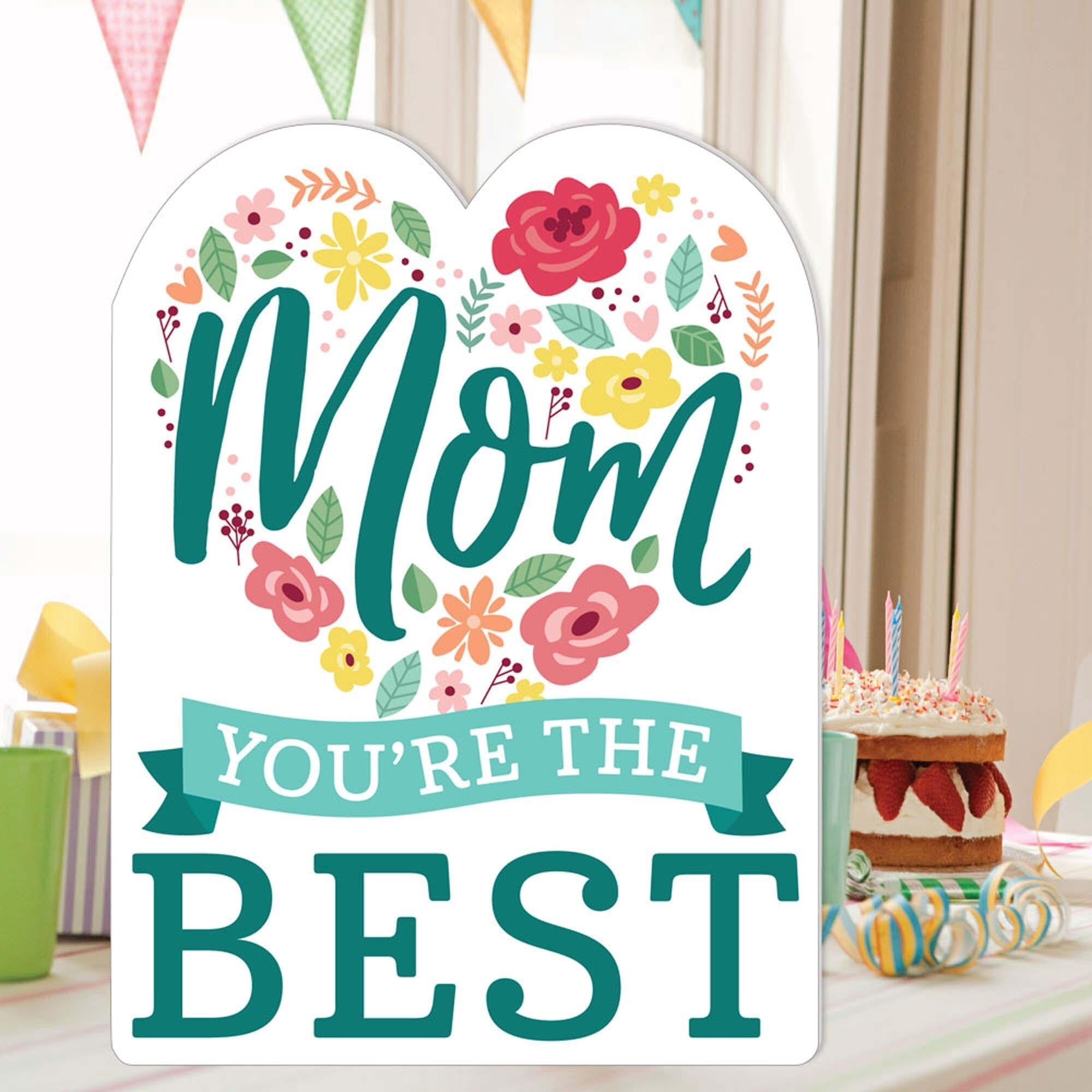 Big Dot of Happiness Colorful Floral Happy Mother's Day - We Love Mom Giant Greeting Card - Big Shaped Jumborific Card