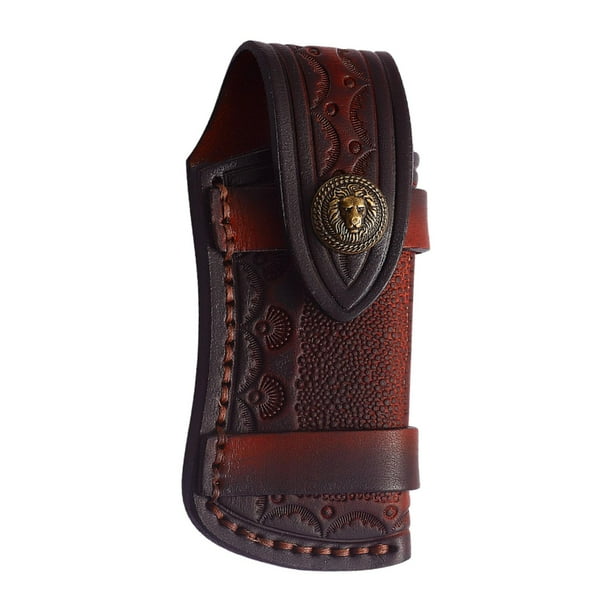 Funda De Cuero Para Cuchillo Plegable, Funda De Bolsillo Para Cuchillo, Funda Para Cuchillo SM SunniMix cubierta de la vaina