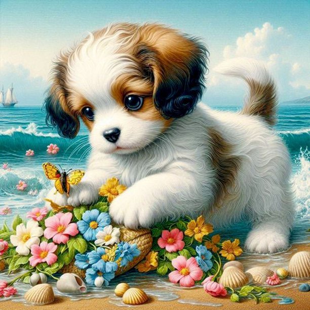 5D DIY Kit para Cachorros Del Arte Artesanal 30x30cm