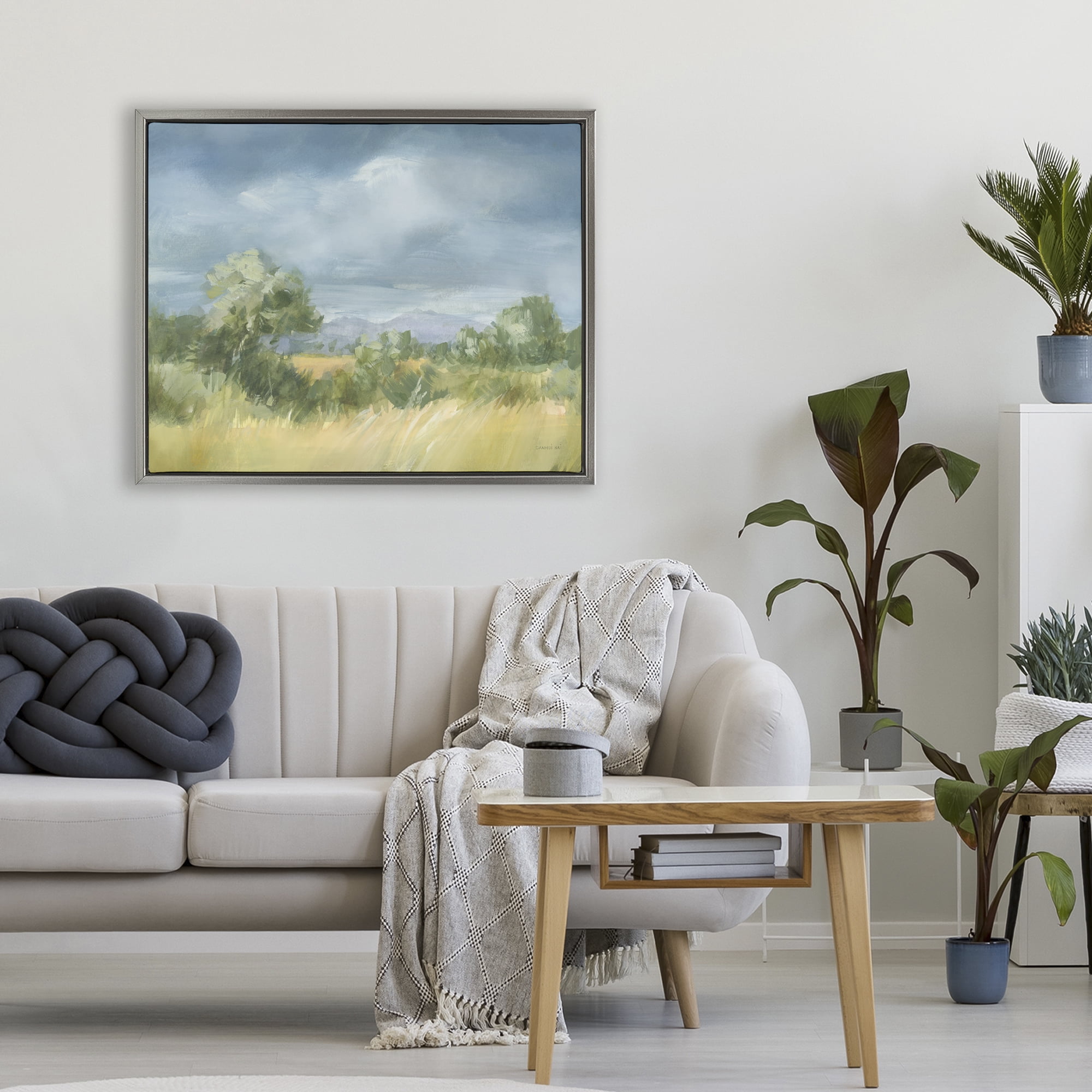 Stupell Industries Whispering Winds Countryside Gray Framed Floater Canvas Wall Art, design by Danhui Nai