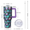 thumbnail image 3 of Halloween Design 40oz Tumbler w/Handle - Ghosts/Pumpkins Double Wall Insulated Stainless Steel Cup, Leakproof Lid, Gift Ready, 3 of 4