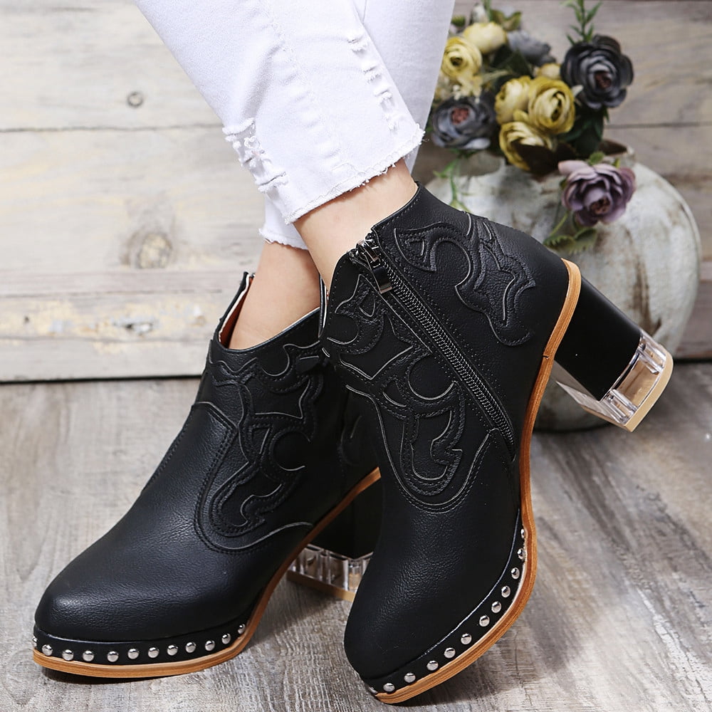 mini black cowboy boots