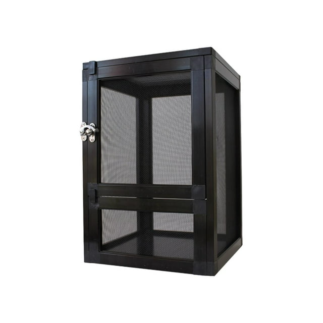 Jaulas de pantalla de aire, almacenamiento, jaula portátil para es, caja de cría de hábitat para es Negro Yuyangstore Caso de cría de reptiles