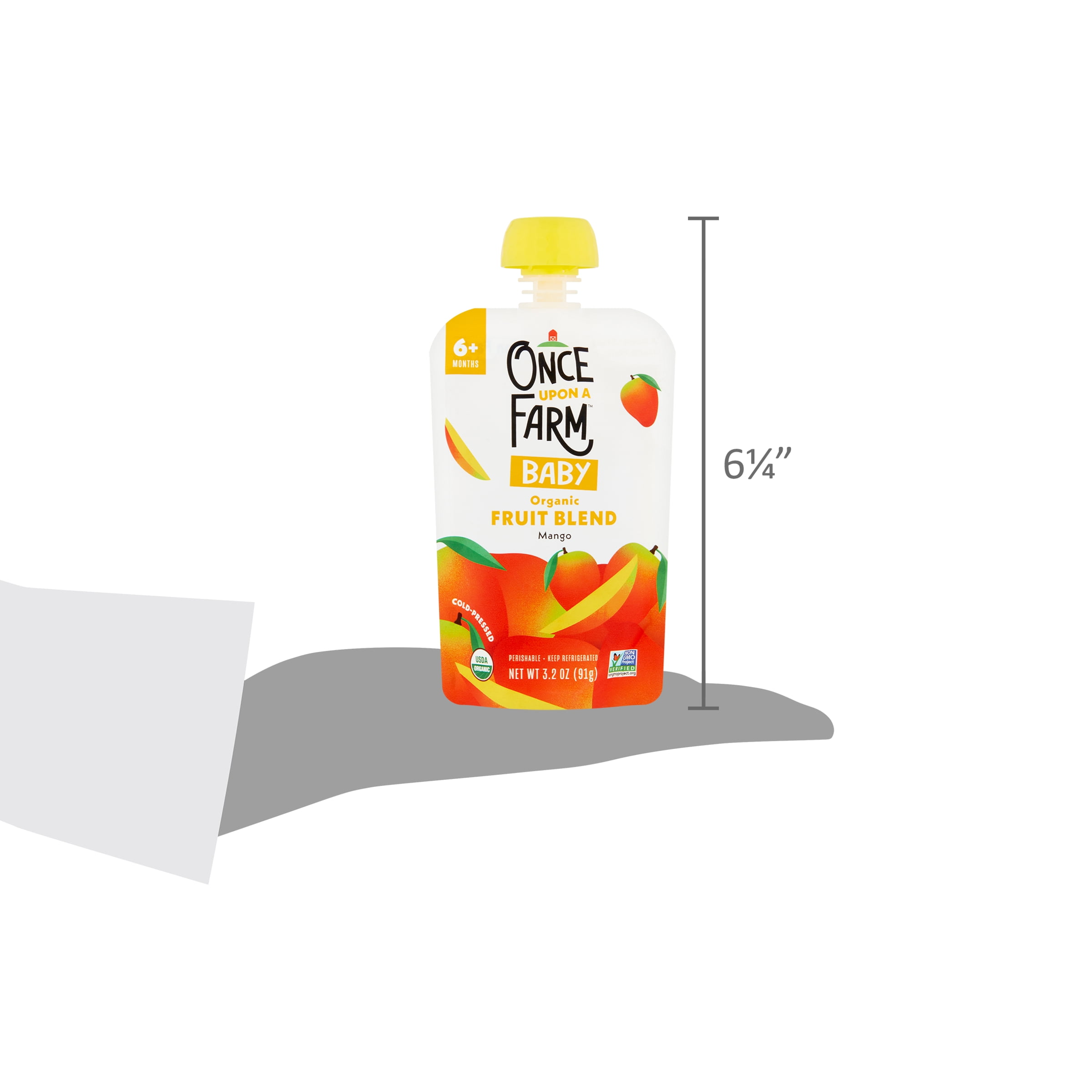 Once Upon a Farm Mango Organic Baby Food Pouch, 3.2oz
