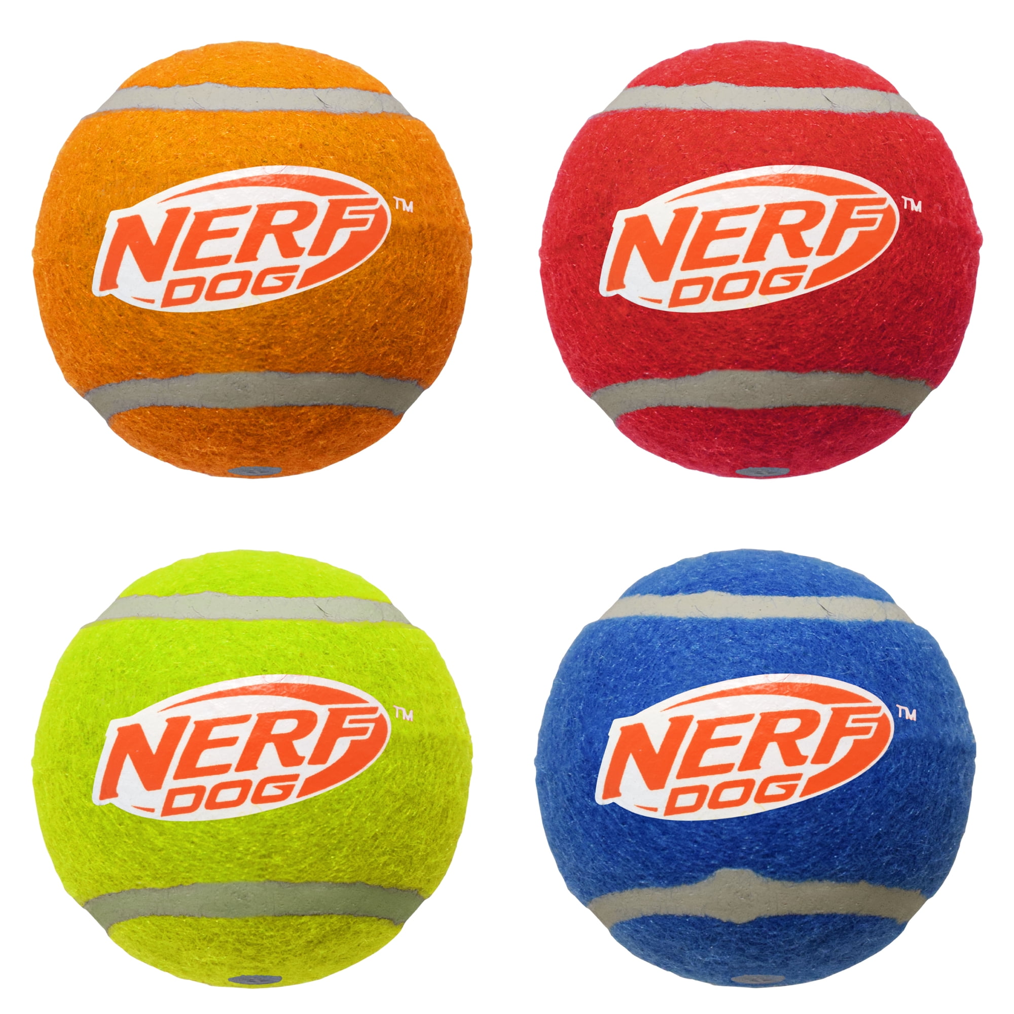 Nerf Dog 2.5 inch Squeak Tennis Ball Toy - 4 Pack