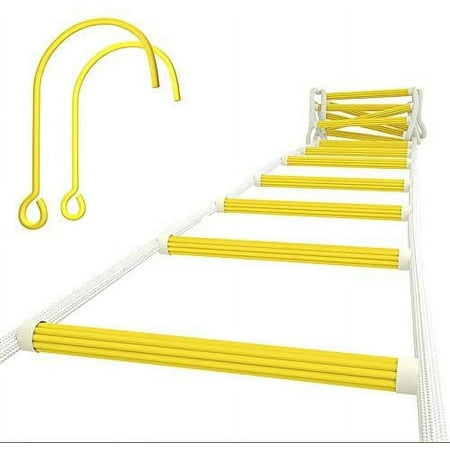ISOP Fire Escape Ladder for Second Story Windows 13ft | Rope Ladders with Hooks | Rescue Ladder
