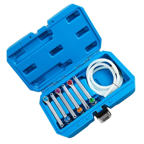 Complete Brake Bleeder Spanner Set 12 Point Designs Includes Check Adapter Hose And Blow Molded Case