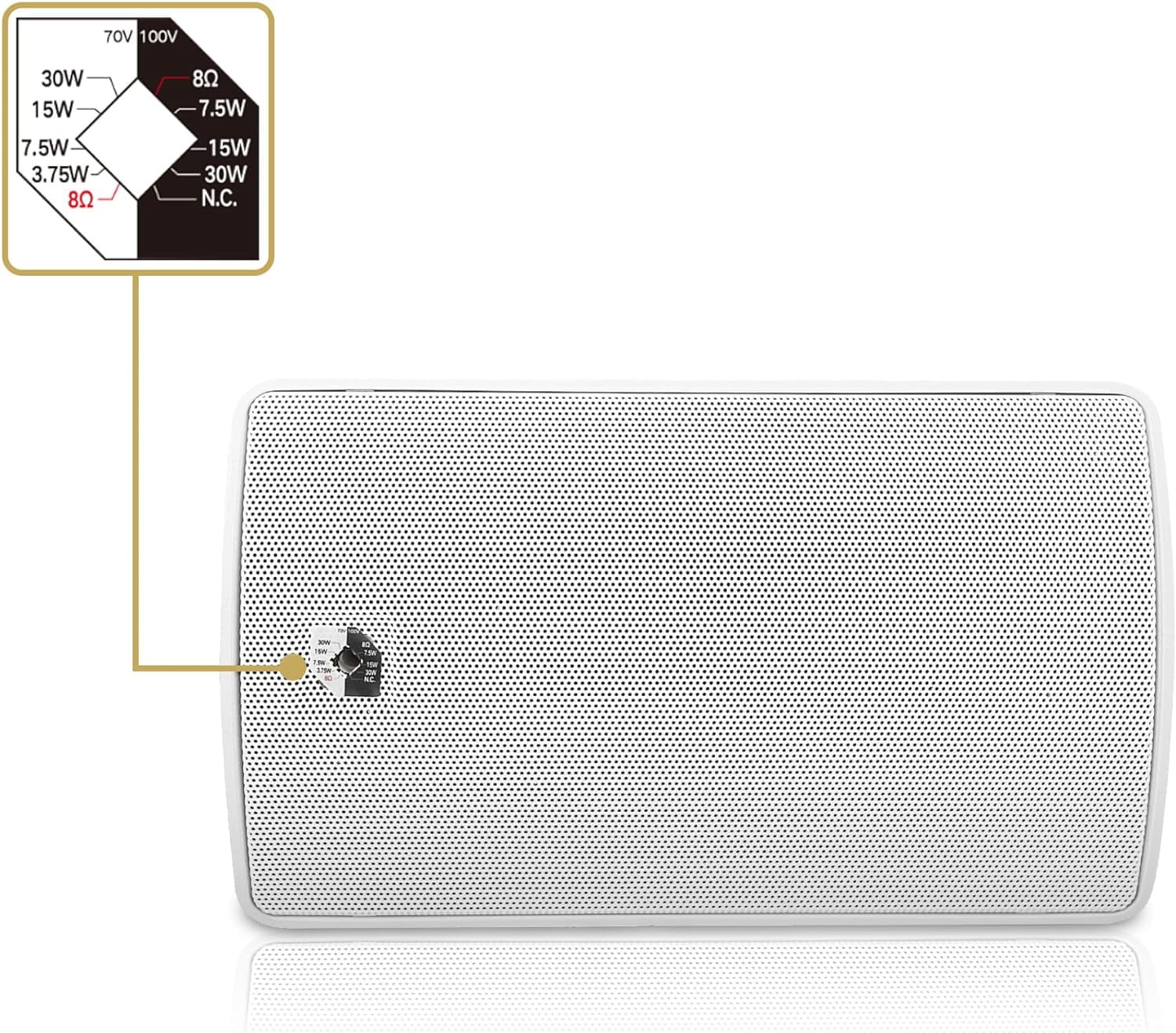 Sound Town Commercial Restaurant Bluetooth Amplifier + Surface-Mount Speaker Set, with One 6-Zone 70V/100V Amplifier with Bluetooth, 12 x 6.5-Inch Surface-Mount Speakers, White (PAC360X12TV6W)