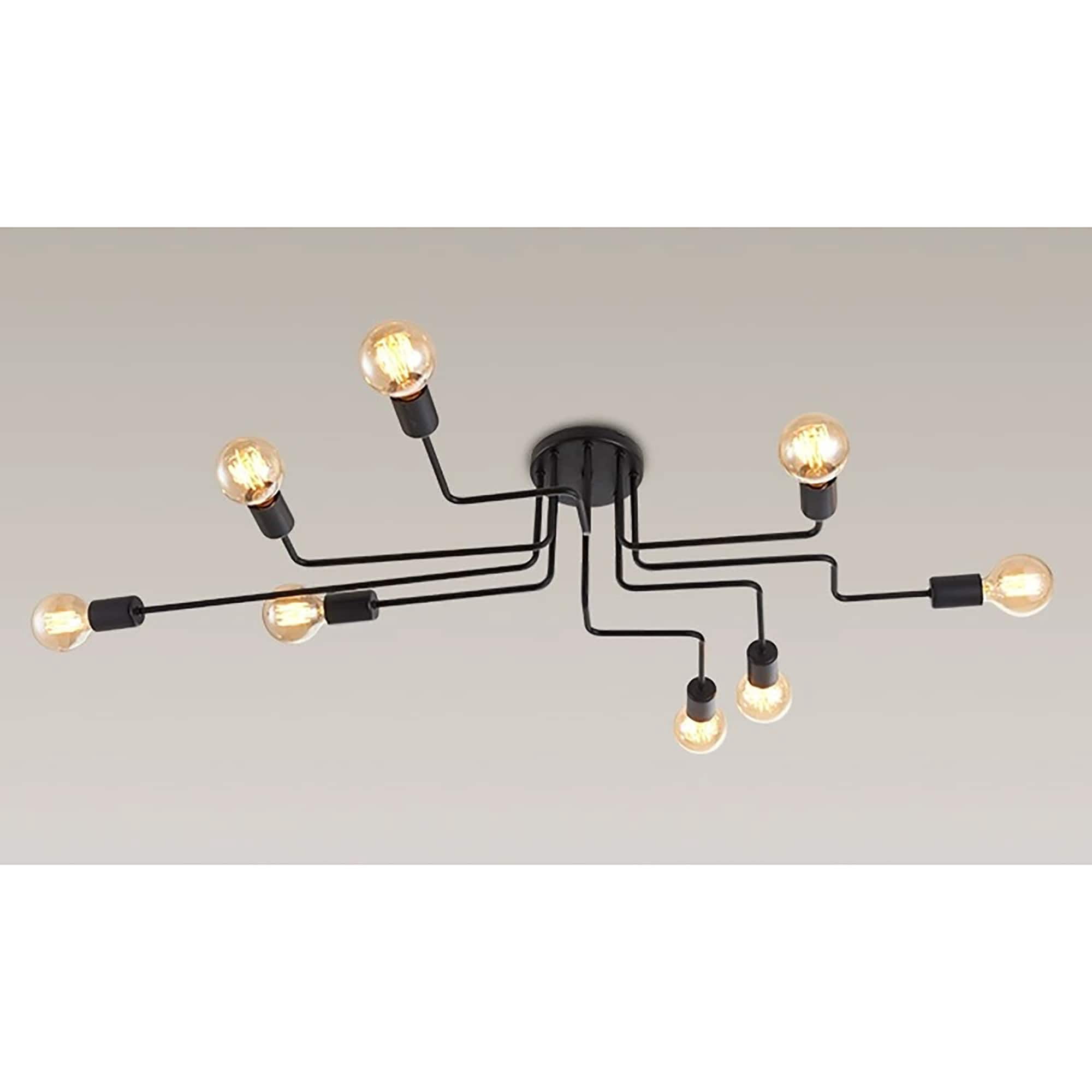 Electodyte 8-Light 45-Inch Circuit Board Flush Mount Edison Bulbs Included