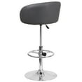 thumbnail image 4 of Flash Furniture Contemporary Gray Vinyl Adjustable Height Barstool with Barrel Back and Chrome Base, 4 of 6