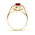 thumbnail image 2 of ANGARA Natural Princess Diana Inspired 1.25 ct Ruby Ring with Diamond Halo in 14K Yellow Gold for Women (Size-8x6mm) | July Birthstone, Anniversary, Jewelry Gift for Women | Natural Ruby Ring, 2 of 10