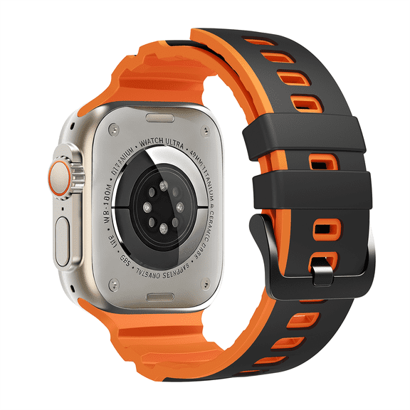 GadgetCom Breathable Dual-Color Silicone Sport Band Strap for Apple Watch Series 12 11 10 9 8 7 Ultra 2 1 49mm/46mm/45mm/44mm