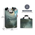 thumbnail image 2 of Yayeee Freestanding Laundry Hamper with Handle Collapsible Large Storage Basket for Clothes, Forest House, 2 of 7