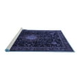 thumbnail image 2 of Ahgly Company Machine Washable Indoor Square Medallion Blue Traditional Area Rugs, 8' Square, 2 of 4