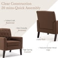 thumbnail image 6 of LUE BONA Linen Accent Chair 18.5" H, Button Tufted Armchair, Comfy Living Room Adult Chair with Arms for Bedroom,Brown, 6 of 6