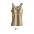 thumbnail image 2 of Minnieouse Ropa interior térmica de invierno para mujer, Top de alta elasticidad para mantener el calor, chaleco básico adelgazante informal, accesorio de Camisetas sin mangas Caqui 2XL Minnieouse  AP013374-19, 2 of 6