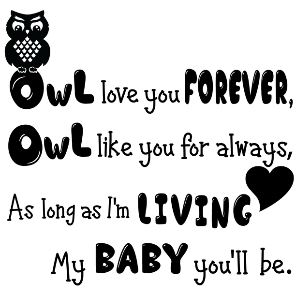 Diy Vinyl Adhesive Love Quotes Wall Decal Owl Love You Forever Owl Like You For Always