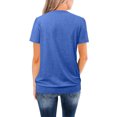thumbnail image 4 of Women's Color Round Neck Comfortable Short Sleeved Versatile Loose Casual Top, 4 of 5