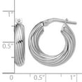 thumbnail image 2 of 925 Sterling Silver Rhodium Plated Polished Grooved Hoop Earrings 20x18.75mm Wide 4mm Thick Hoop Earring for Women, 2 of 2