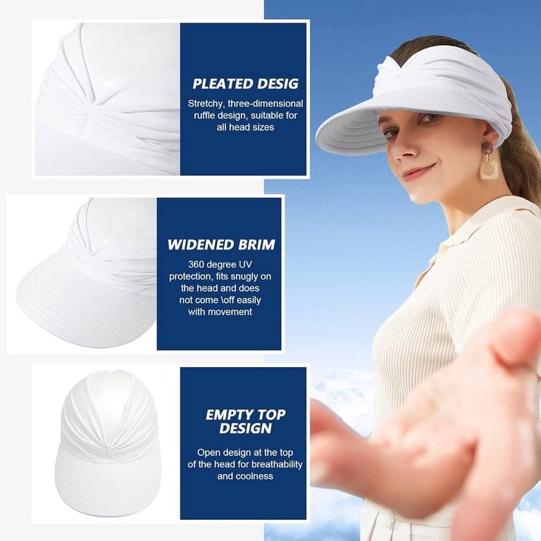 TAGVO 2 Pack Wide Brim Visor Hat for Women, Quick Dry 