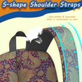 thumbnail image 5 of Paisley and Floral Purple Pattern 17" Waterproof Oxford School Backpacks for Teens, S-Shape Padded Straps, for School, Travel, Hiking, Camping, 5 of 5