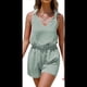 thumbnail image 1 of Conjuntos de Verano de 2 Piezas para Mujer, Sin Mangas, Cuello en V, Camisetas Sin Mangas con Nudo y Pantalones Cortos, Conjuntos A Juego, Verde M, 1 of 9