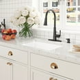 thumbnail image 3 of CASAINC 27" Fireclay Single Bowl Undermount Kitchen Sink with Bottom Grid and Drainer, 3 of 7