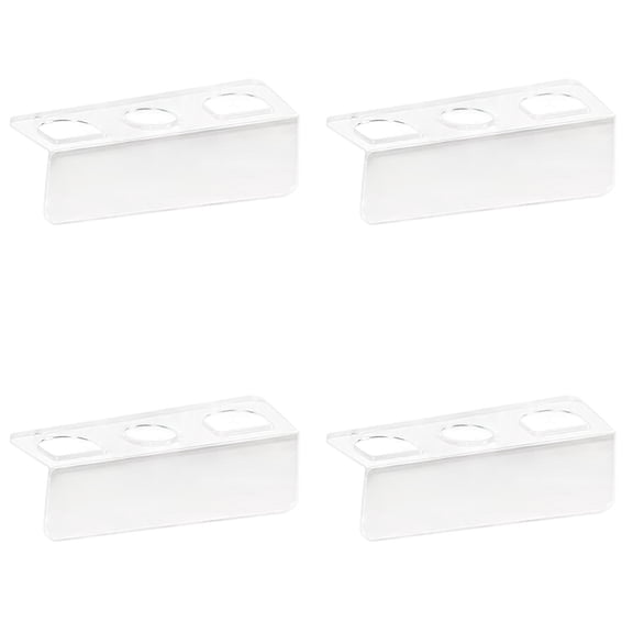 4 Pcs Acrylic Hair Brush Holder Wall Mounted, Clear Bathroom Organizer with Adhesive, No-Drill Vanity Storage Rack for Combs & Toiletries, Space Saving Design for Bathroom