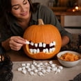 thumbnail image 4 of YAMB Halloween Pumpkin Teeth Decor Kit, Mini Fangs Flat Teeth, Reusable Pin-In Design for Pumpkin Carving, 1.6 Inch, 4 of 7
