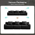 thumbnail image 6 of Boneless Sofa, 3 Seat High-Quality Teddy Fabric, Anti-Slip Design, No Assembly Curved Armrests Streamlined Design, 32D High Density Sponge for Living Rooms Bedrooms Reading Nook (Black), 6 of 11