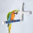 thumbnail image 1 of Percha con ventosa para loros - Percha para pájaros de plástico, soporte de ducha con plataforma para mascotas con ventosas (color: azul y blanco) 25X22X16cm, 1 of 5