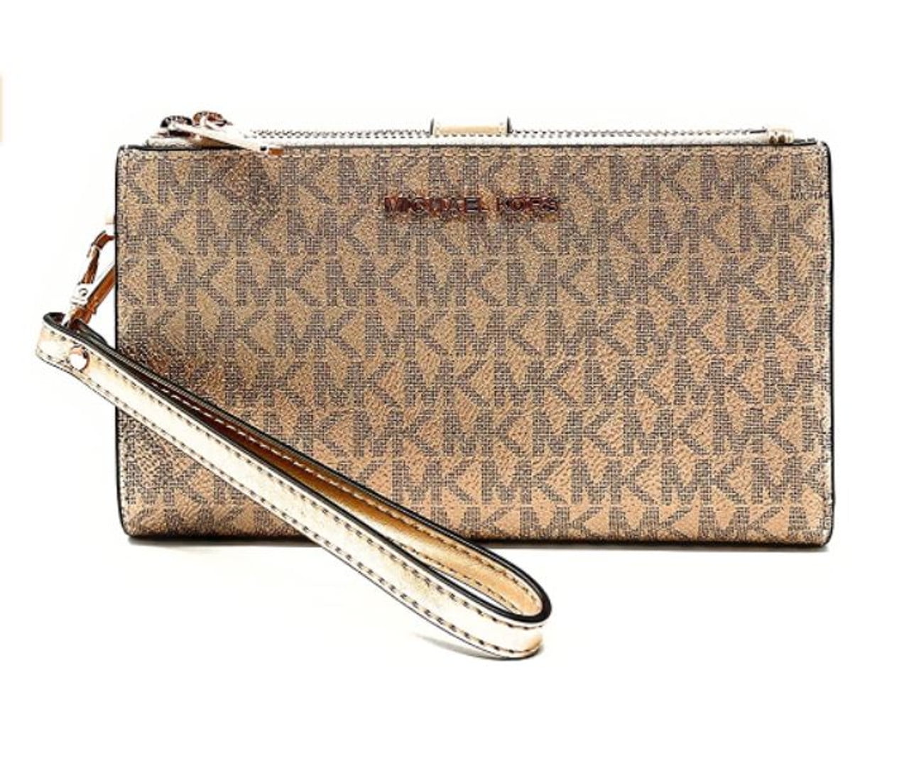 Michael Kors 35H1GTVW3V Jet Set Travel Large Double Zip Wristlet Pale