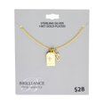 thumbnail image 2 of Brilliance Fine Jewelry Women's Simulated Diamond Tag Necklace in 14KT Gold Plated Sterling Silver, 2 of 2