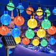 thumbnail image 1 of DEKAXID - Guirnalda de luces solares de cristal de 19 m, IP65, con 100 LED y 8 modos de iluminación, ideal para Halloween, fiestas de Navidad y otras ocasiones., 1 of 5
