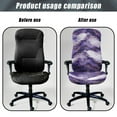 thumbnail image 4 of Renewold Marble Gold Violet Office Chair Cover Stretchable Desk Chair Protector Non-slip Anti-dust Computer Office Chair Slipcover Washable Desk Chair Cover with Elastic Bottom, L, 4 of 7