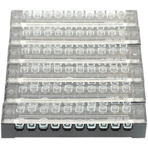 Terminal Barrier Connector Terminal Board Fixed Terminal Block Terminals Power Supply Connector 10.7X2.2cm 6 Pcs